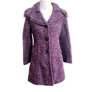 Women's Purple Coat Y2K Pea Coat Asian Size L like S/M